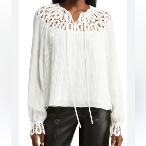 Jonathan Simkhai Tops - Simkhai Jonathan Simkhai long-sleeve blouse crocheted size S